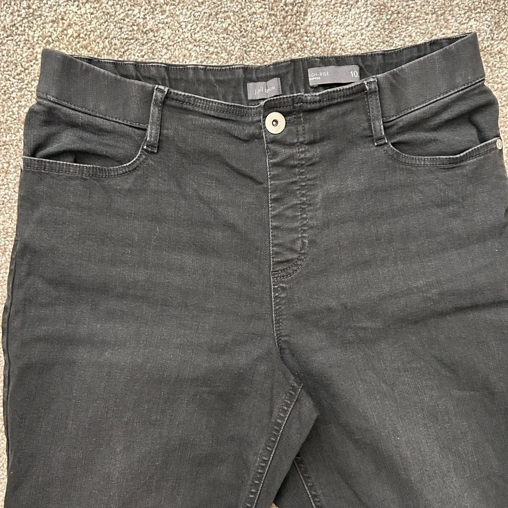 J.Jill High Rise Cropped Jeans – Size 10 black cotton pants - Picture 6 of 14